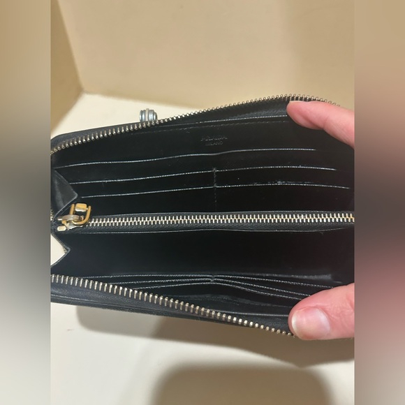 Prada Saffiano Round Trimmed Zip Around Long Wallet - Picture 7 of 13